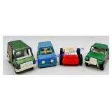 2 Plastic And 2 Metal Toy Cars