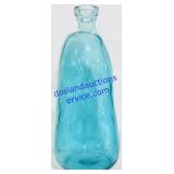Large Blue Blown Glass Asymmetric Change Bottle