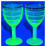 2 Pc Uranium Glass Set