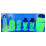 6 Unmatched Uranium Glass S&P Shakers