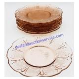8 Pc Rose Glass Small Plate Set