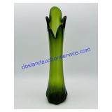 12" Green Swung Glass Vase