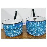 Blue Enamelware Double Boiler