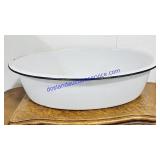 Large oval enamelware wash basin 25?