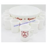 ï¿½Tom & Jerryï¿½ Milk Glass Punch Bowl & Mugs Set