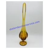 12" Amber Swung Glass Vase
