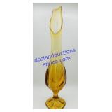 19" Orange Swung Glass Vase