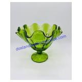 Green Art Glass Candy Dish