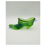 Green Glass Shoe Decoration