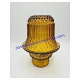 Amber Glass Diamond Point Fairy Lamp