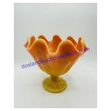Opaque Orange Slag Glass Dish