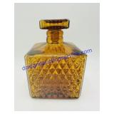 Diamond Point Amber Glass Decanter