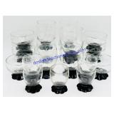 20 Pc Black Base Glassware Set (Some Chips)