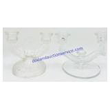 2 Crystal Glassware Dual Candle Stick Holders