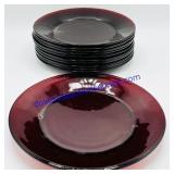 11 Ruby Red Glass Plates
