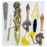 6 Metal Letter Openers (1 Damaged)