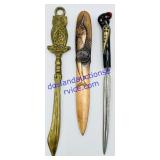 3 Metal Animal Design Letter Openers