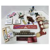 Wooden Christmas Signs, Snowman Figure, Stuffed