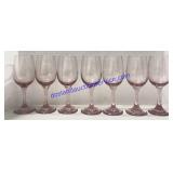 7 Pink Wine Glasses