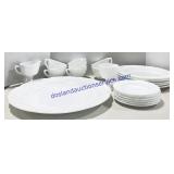 Milk Glass Plates 5, 6 Cups, 1 Serving Platter, 5