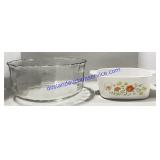 Corningware Baking Dish And Glass Mixing Bowl