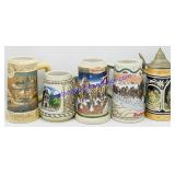5 Collectors Ceramic Beer Steins