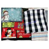 Holiday Door Mats, Snowman Placemats, Pillow