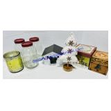 Christmas Boxes, Light Up House, Quart Mason Jars