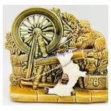 McCoy Glazed Pottery Dog Scene Planter