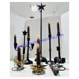 Black Candle Holders With Non-Burning Candles