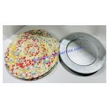 Round Crocheted Placemats, Round Galvanized