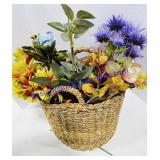 Basket of Cloth Flowers