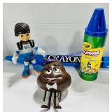 2 Crayon Banks, Poop Emoji Toy, TTA Space Boy Toy