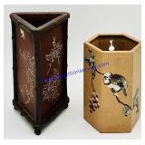 2 Chinese Pottery Hanging Planters