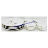 8 Pc Japanese Porcelain Plate & Teacup Set