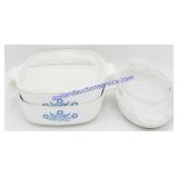 3 Corning Ware Baking Dishes (2 Lids, Chips)