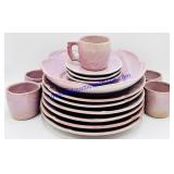 15 Pc Frankoma Glazed Pottery Set (Cracked Plate)