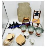 Wood Decor, Raw Wood Ornaments, Acrylic Discs and