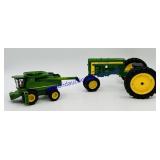 John Deere 420 Tractor with a John Deere Combine