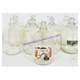 9 One Gallon Glass Bottles (Without Caps)