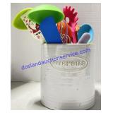 Silicone Utensils And Ceramic Holder