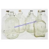6 Large Glass Bottles w/ Lids