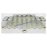 (28) 8-24 Oz Mason Jars w/ 13 Lids (3 Labeled)