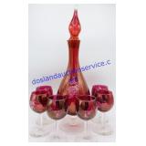 7 Pc Decanter & Glasses Set