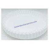 Clear Ruffled Edge Milk Glass Shallow Dish