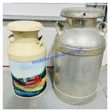 Painted & Untarnished Milk Cans