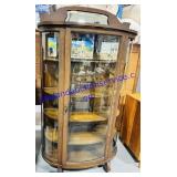 Wooden & Glass Display Hutch 34x15x61"