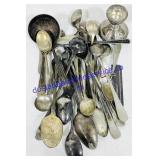 Silver Plated Spoons & Weighted Sterling Candle