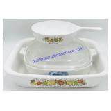 3 Vintage Corning Ware Baking Dishes