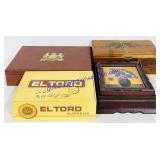 3 Wooden Jewelry Boxes & Cigar Box